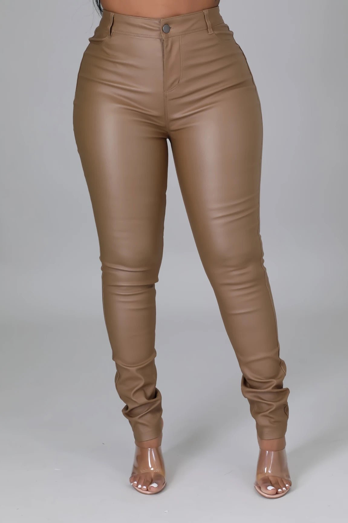Mara Faux Leather Pants Camel - Ali’s Couture
