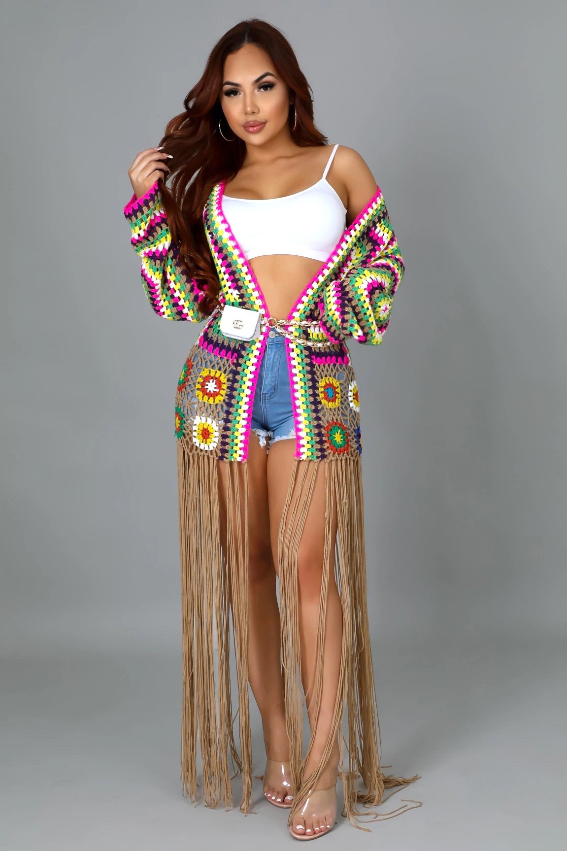 Meet Me At The Boardwalk Crochet Cardigan Beige - Ali’s Couture