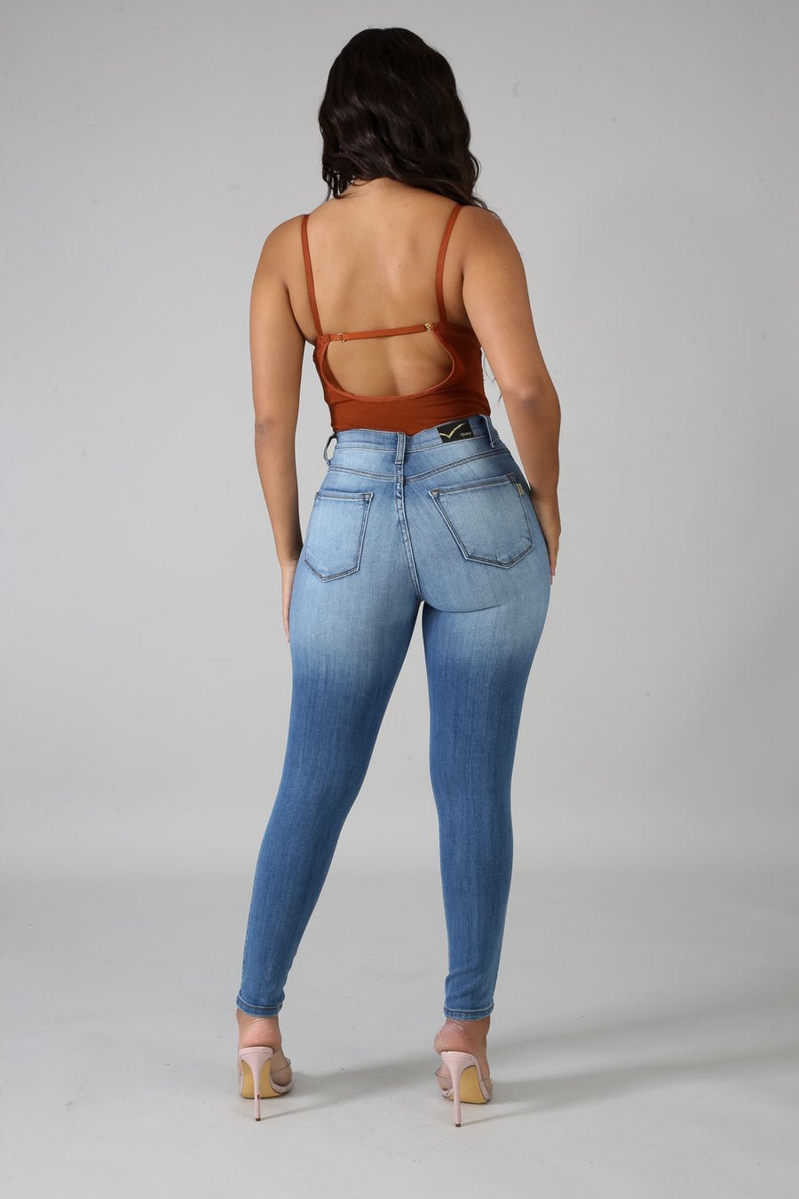 Must Have Distressed Skinny Jeans Medium Wash - Ali’s Couture