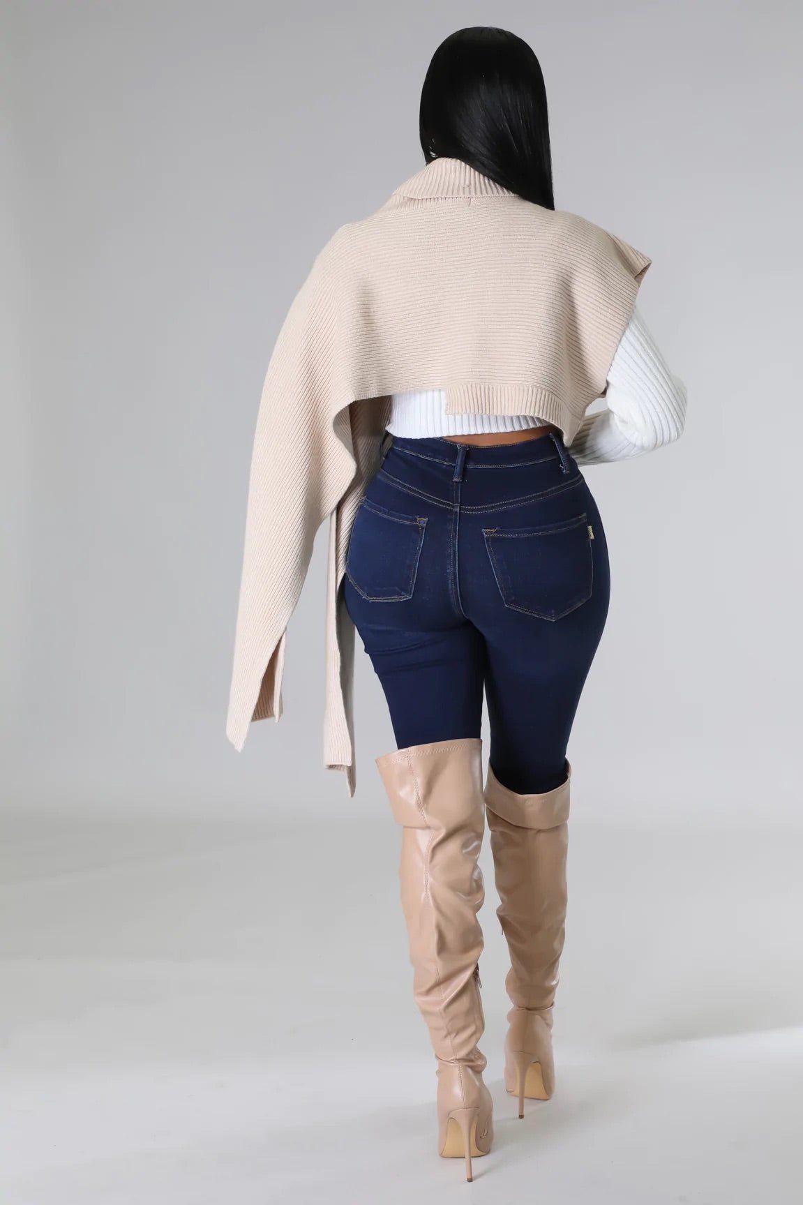 Nevelle Knit Pancho Sweater Taupe - FINAL SALE - Ali’s Couture