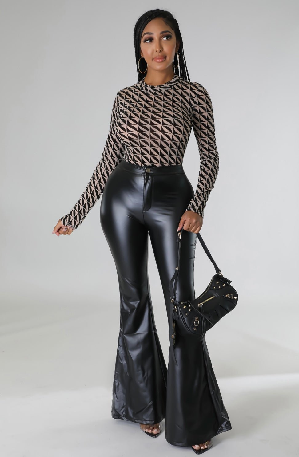 Not On My Level Printed Bodysuit Multi Black - Ali’s Couture