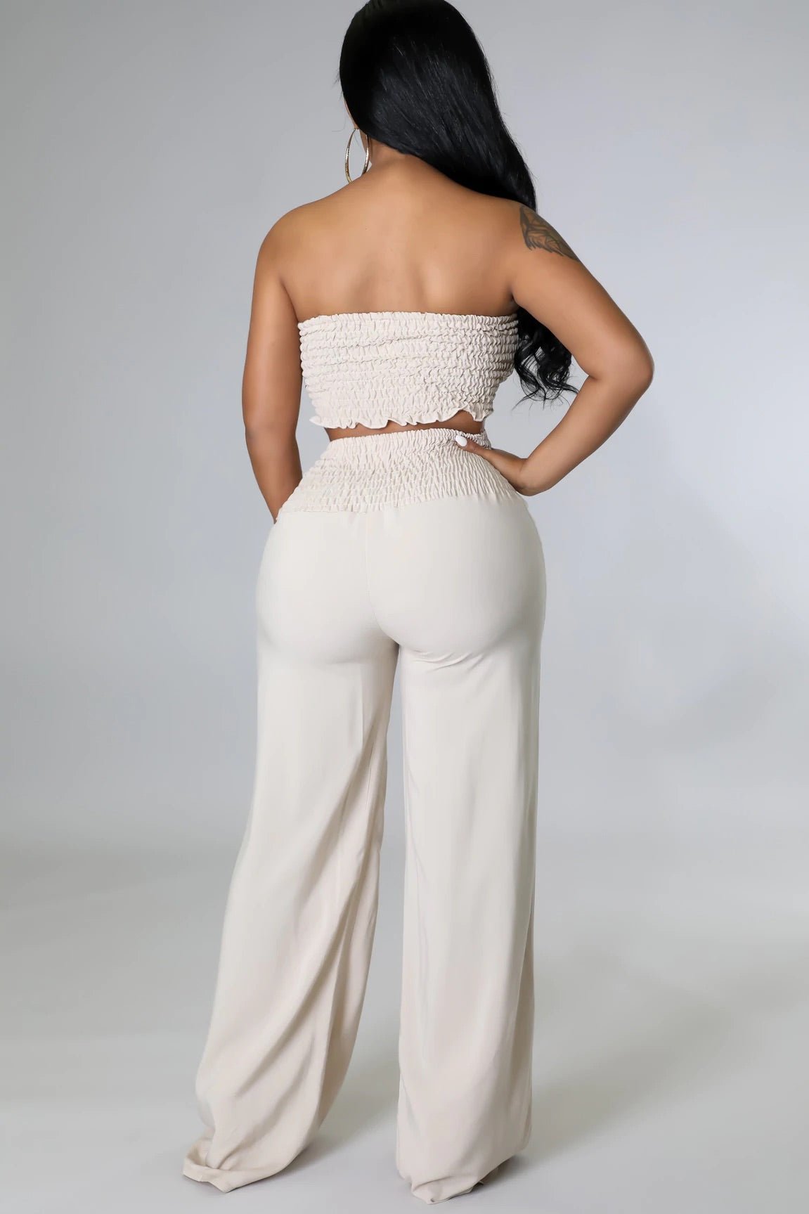 Sail Away Pant Set Ivory - Ali’s Couture