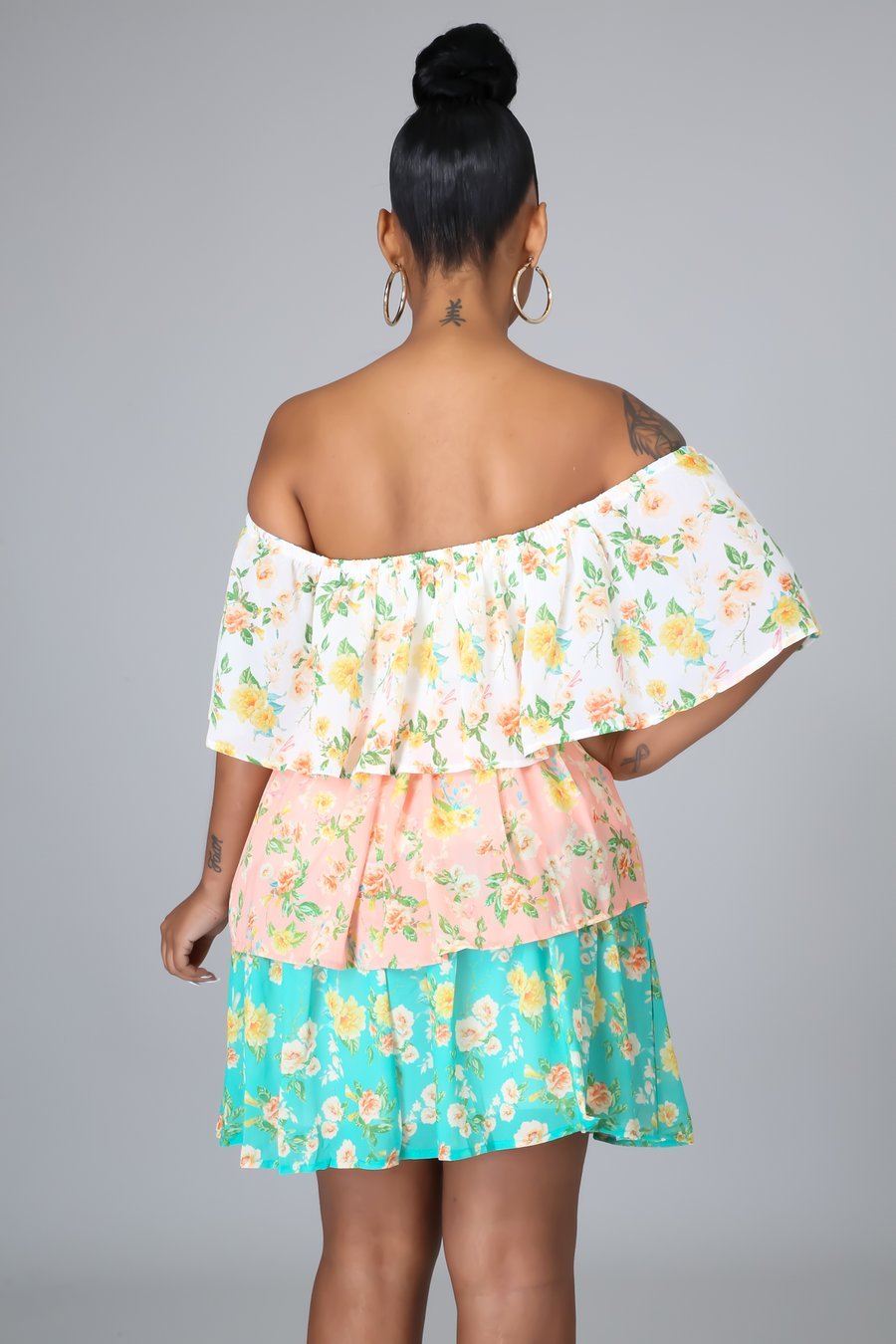 Spring Love Off The Shoulder Floral Mini Dress Multicolor - FINAL SALE - Ali’s Couture
