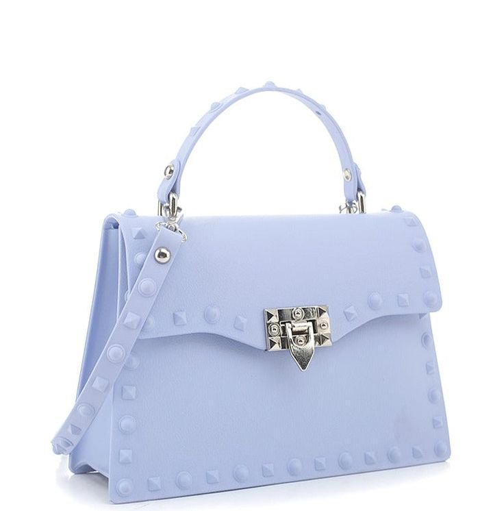 Studded Up Jelly Handbag Light Blue - Ali’s Couture