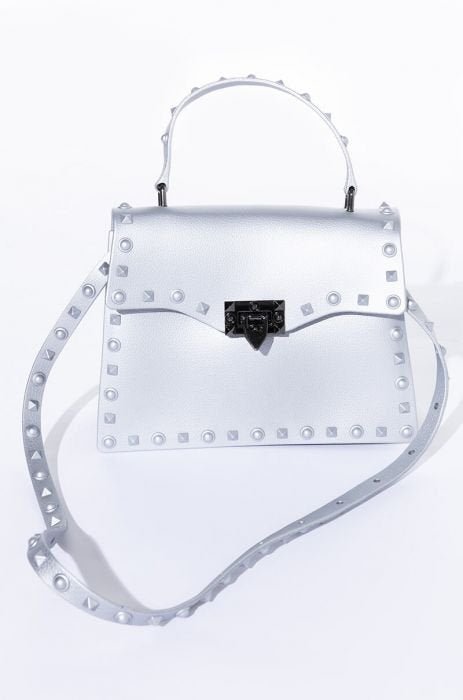 Studded Up Jelly Handbag Pearl White - Ali’s Couture