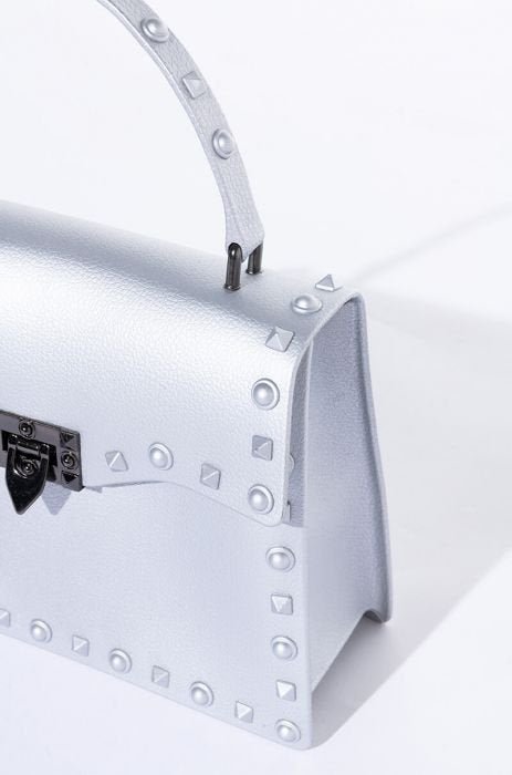 Studded Up Jelly Handbag Pearl White - Ali’s Couture