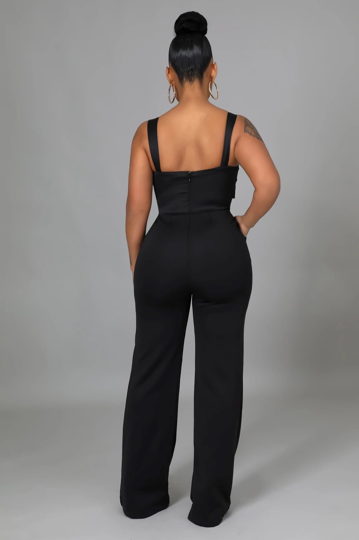 Sweet Serenity Satin Jumpsuit Black - FINAL SALE - Ali’s Couture