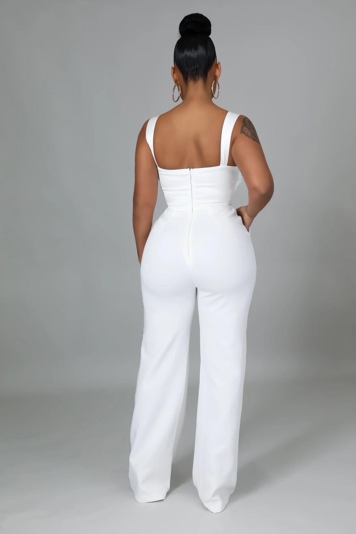 Sweet Serenity Satin Jumpsuit White - FINAL SALE - Ali’s Couture