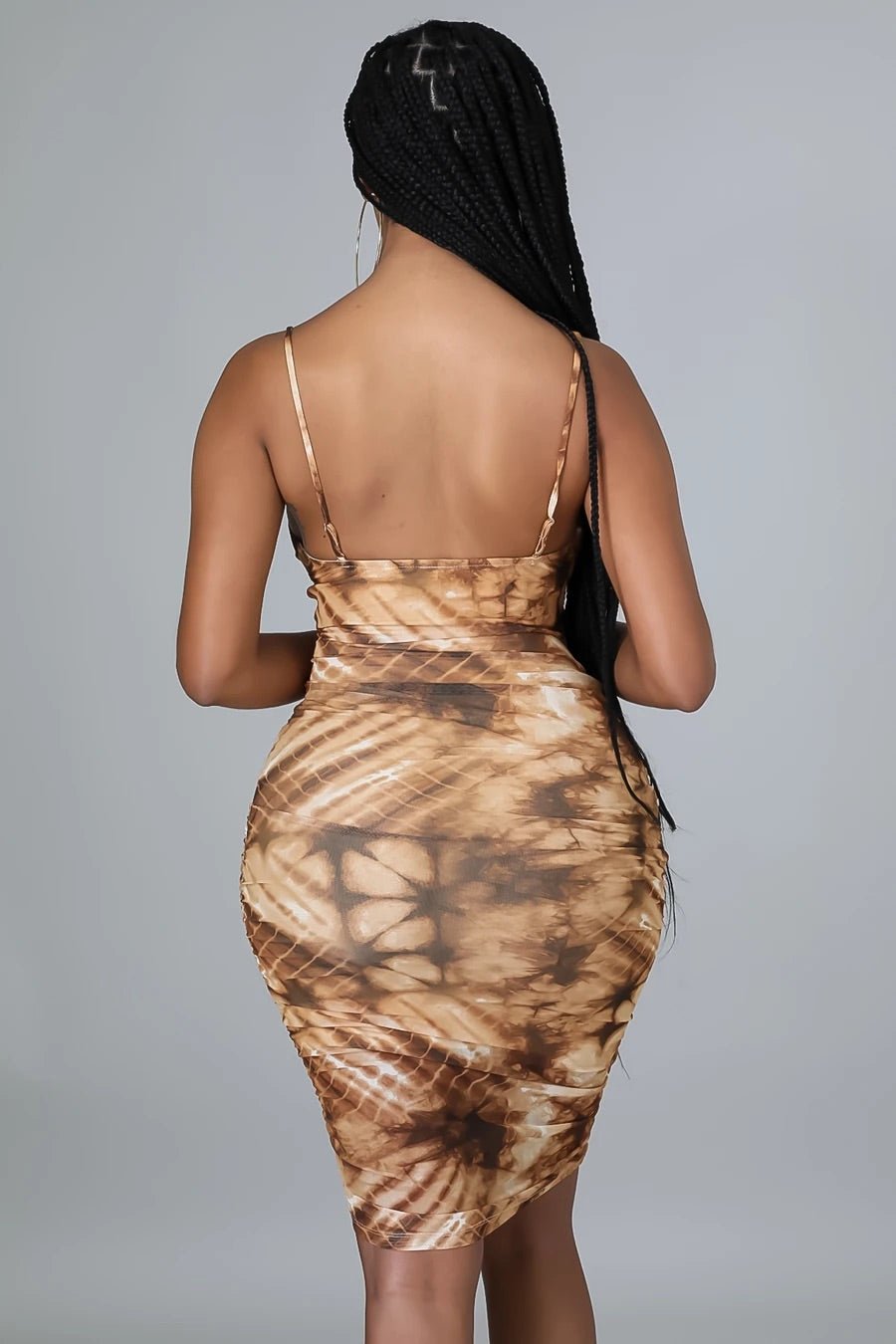 To Dye For Cutout Tie Dye Midi Dress Brown - FINAL SALE - Ali’s Couture