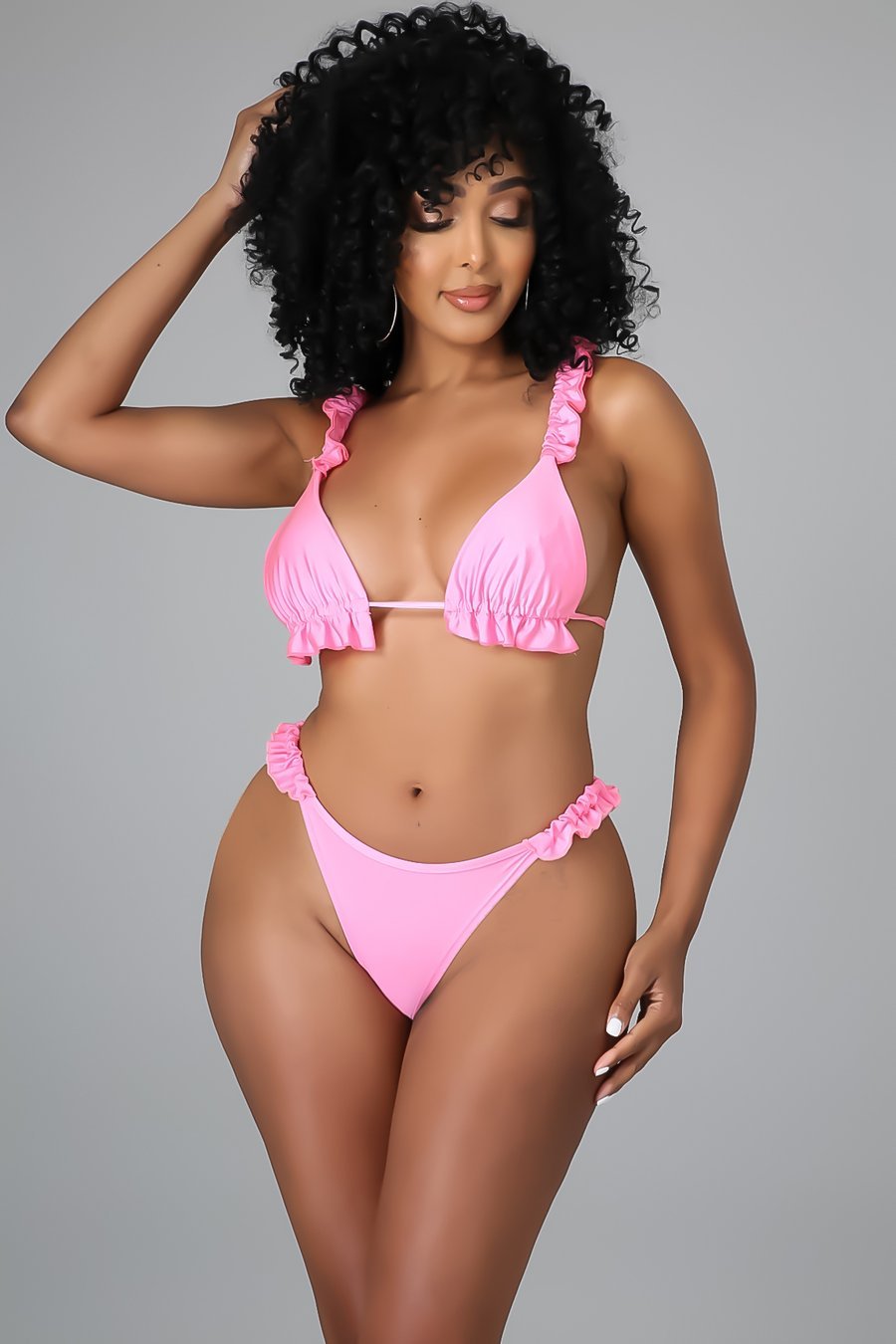 Tulum Ruffle Bikini Set Pink - FINAL SALE - Ali’s Couture