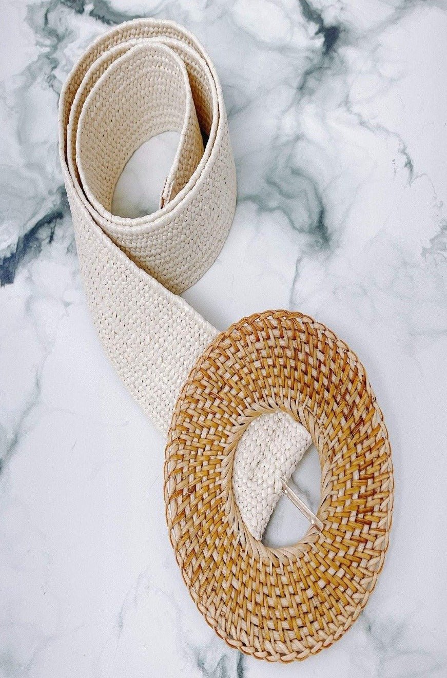 Vacay Bamboo Belt Large Buckle Ivory - Ali’s Couture