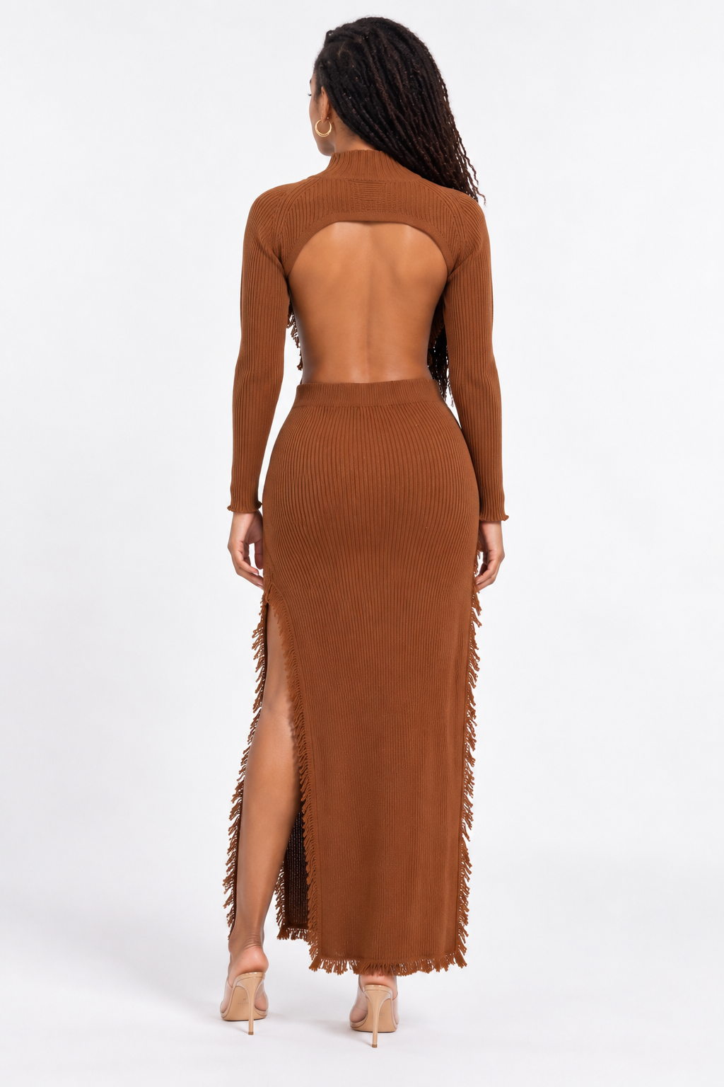 Ophelia Sweater Skirt Set Brown - Ali’s Couture