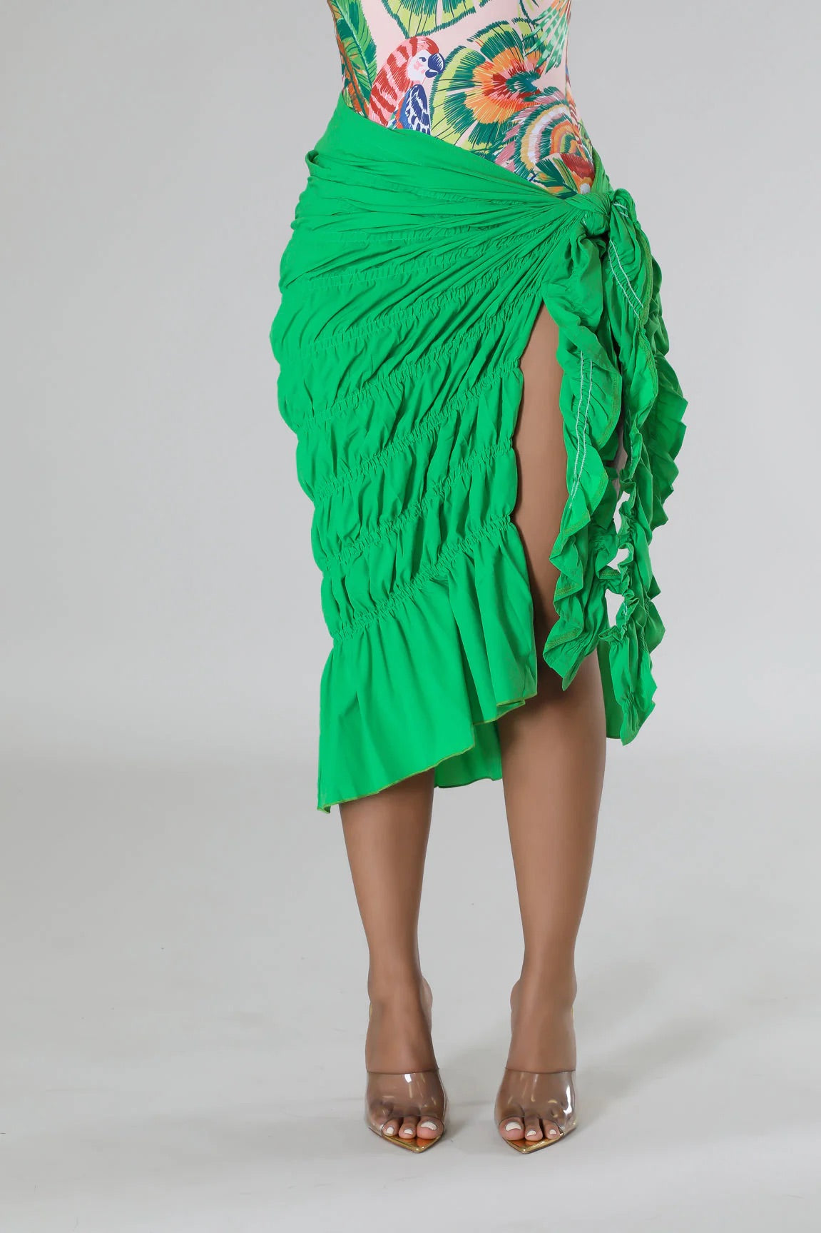 Island Rumba Cover Skirt Green - Ali’s Couture 