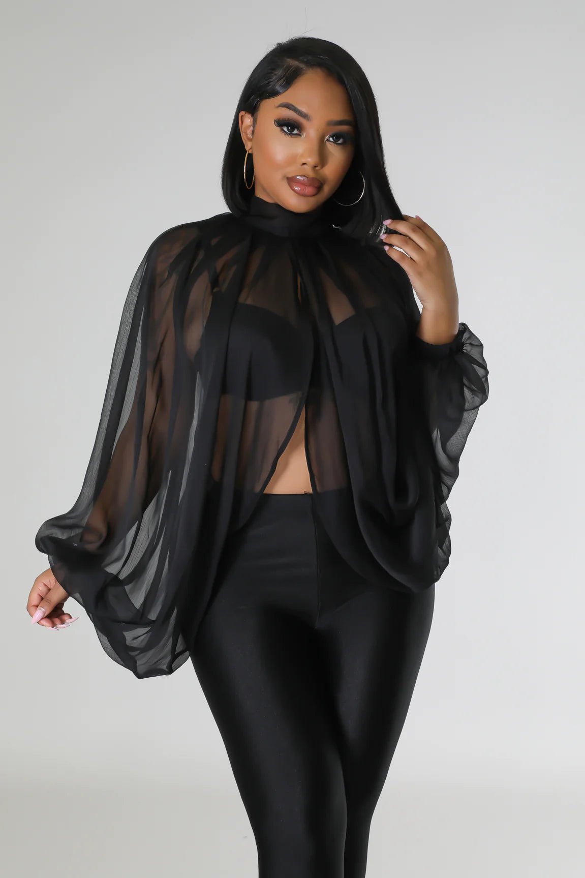 Go With The Flow Top Black - Ali’s Couture 