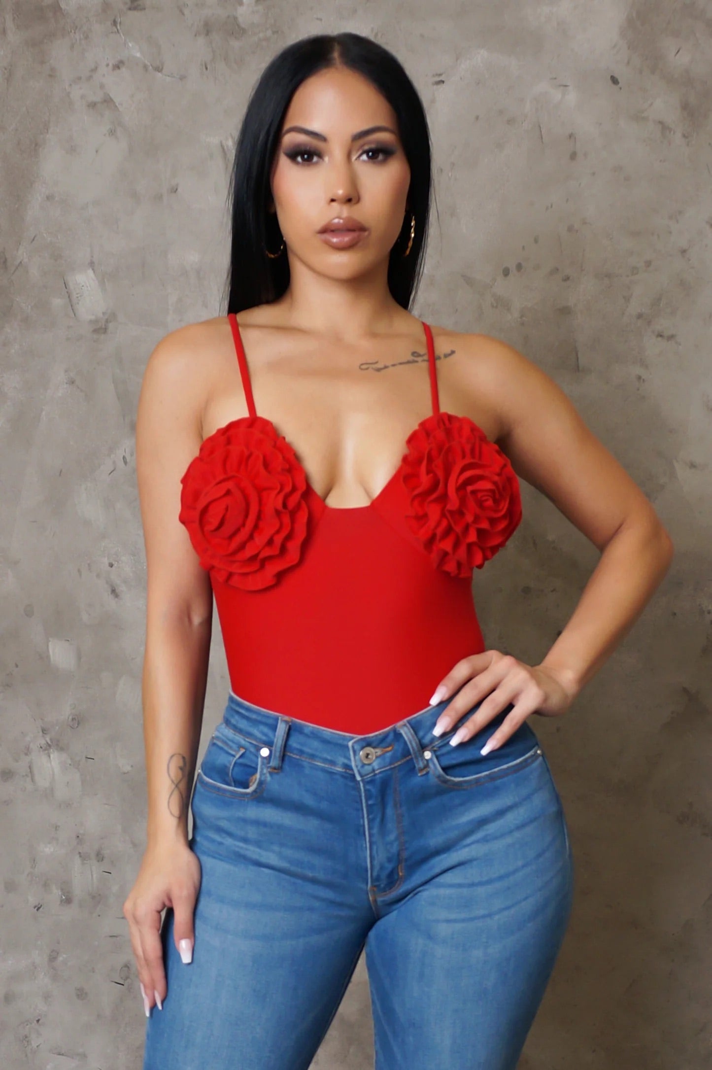 Florencia Rose Bralette Swimsuit Red - Ali’s Couture 