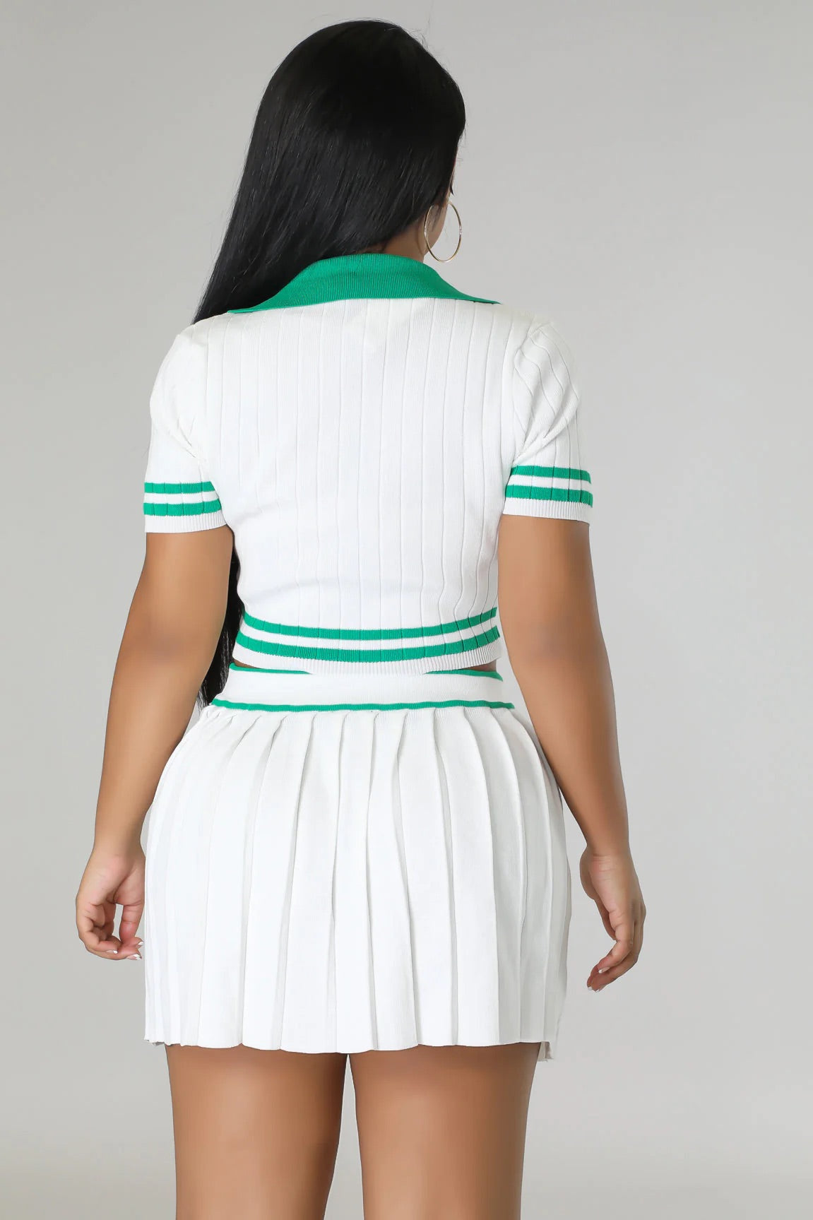 Boss Girl Tennis Skirt Set White - Ali’s Couture 