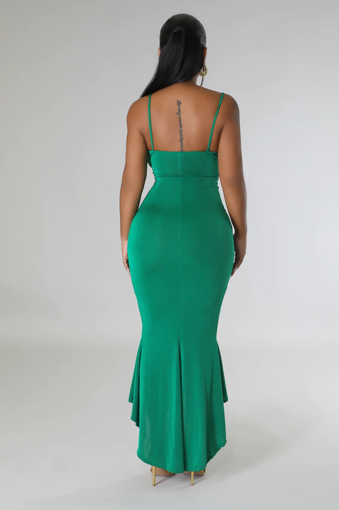 Havana Nights Midi Dress Green - Ali’s Couture 