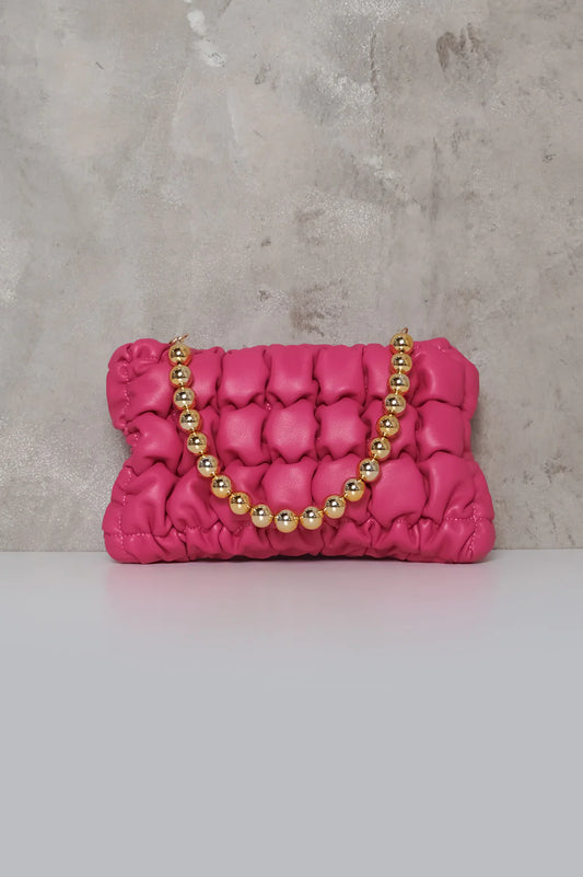 Poppin' Off Shoulder Handbag Pink - Ali’s Couture 