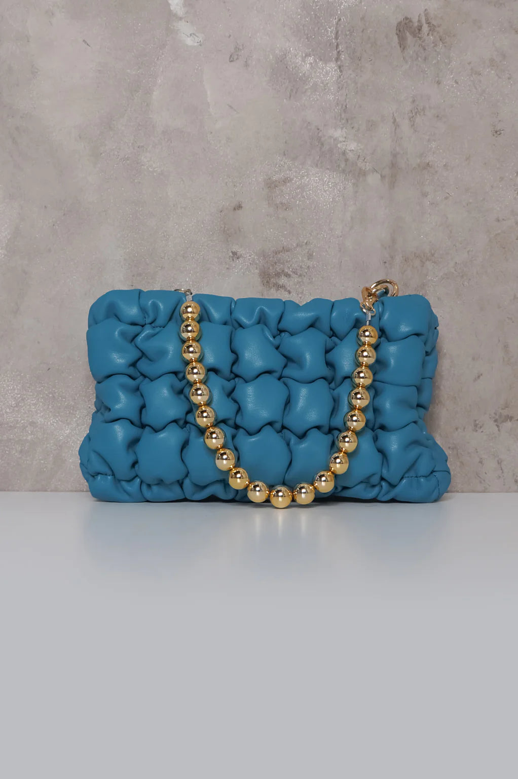 Poppin' Off Shoulder Handbag Blue - Ali’s Couture 