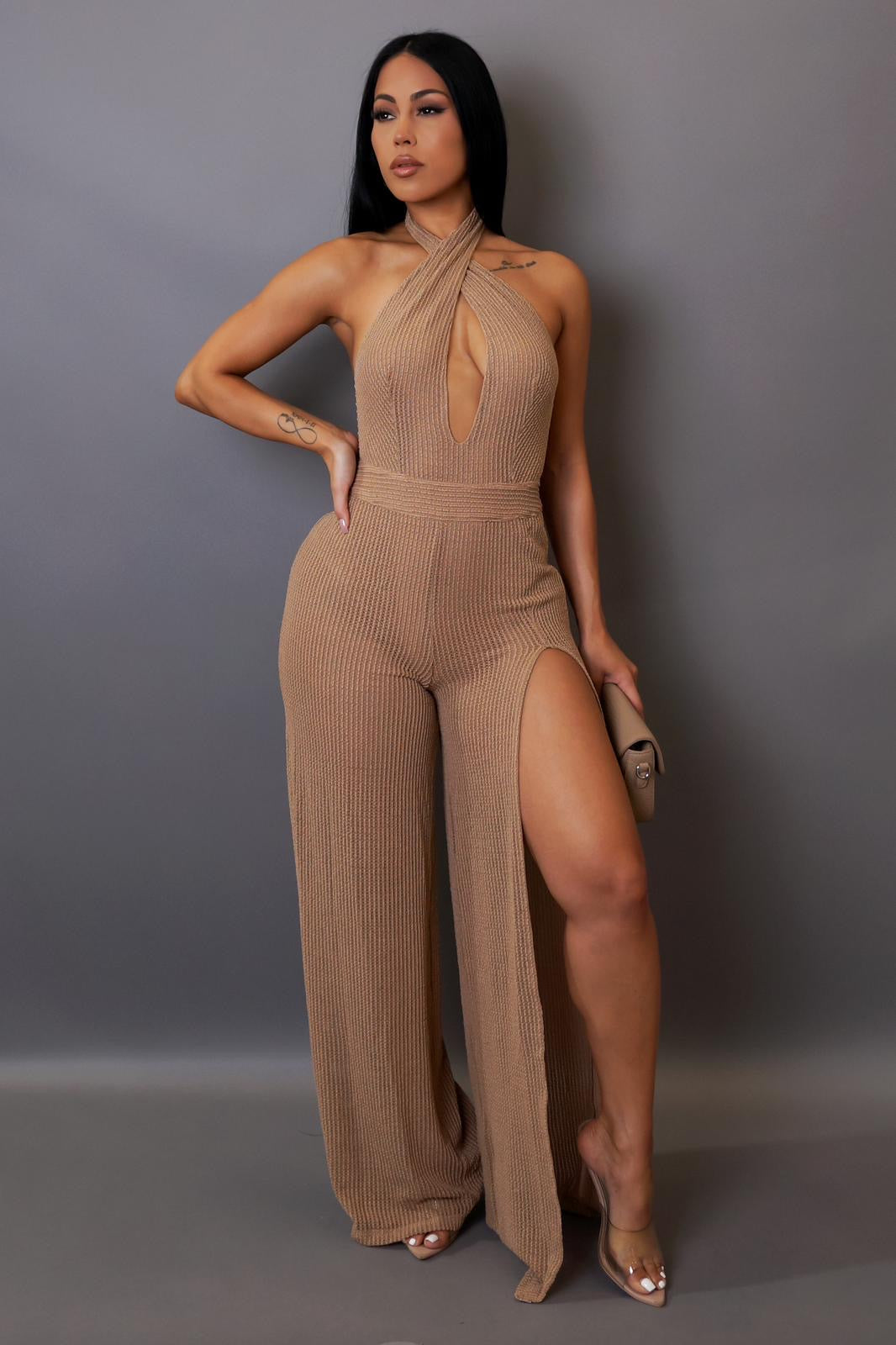 Endless Vacay Jumpsuit Taupe - Ali’s Couture 