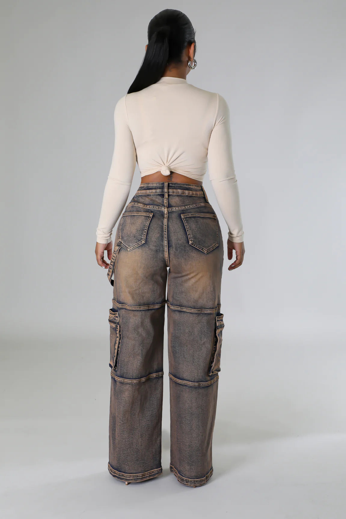 Sieanna Cargo Jeans Copper - Ali’s Couture 