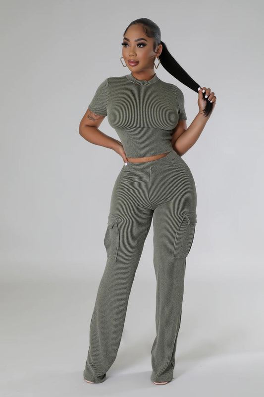 Casual Comfort Pant Set Olive - Ali’s Couture 
