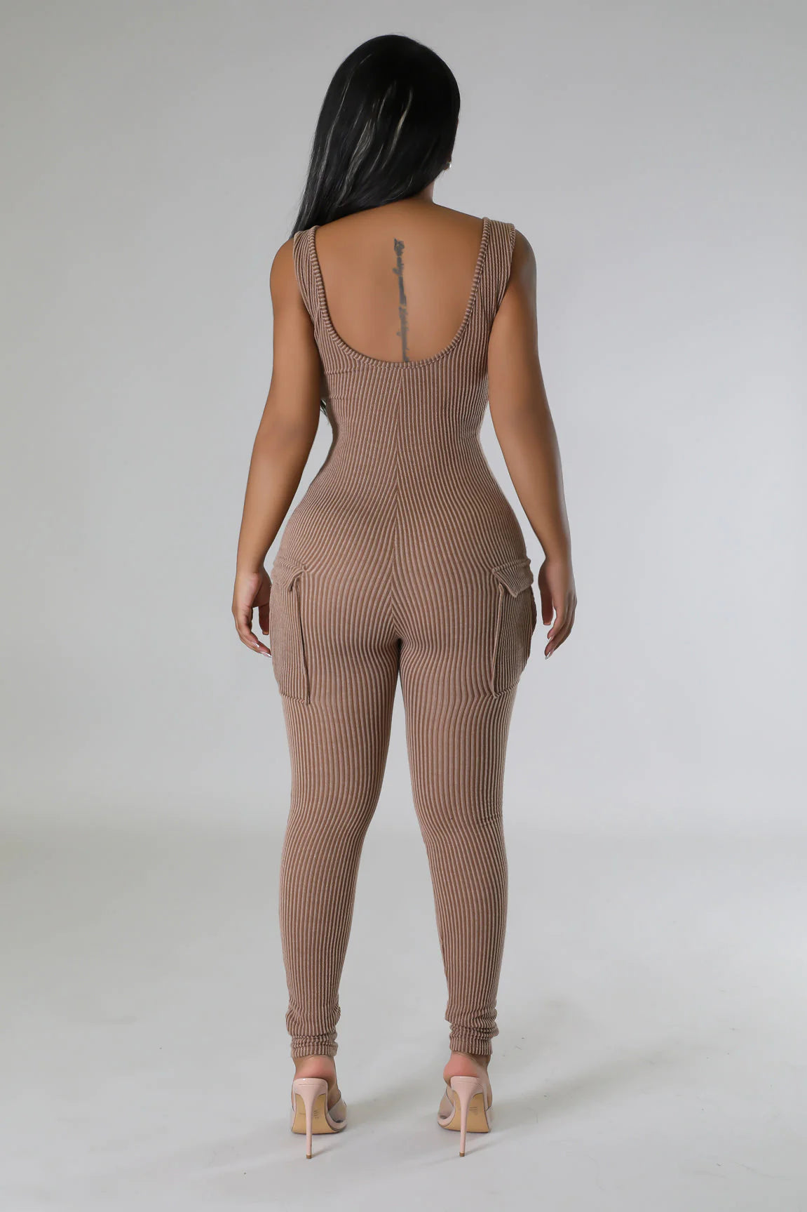 Play In Comfort Ribbed Jumpsuit Chestnut - Ali’s Couture 