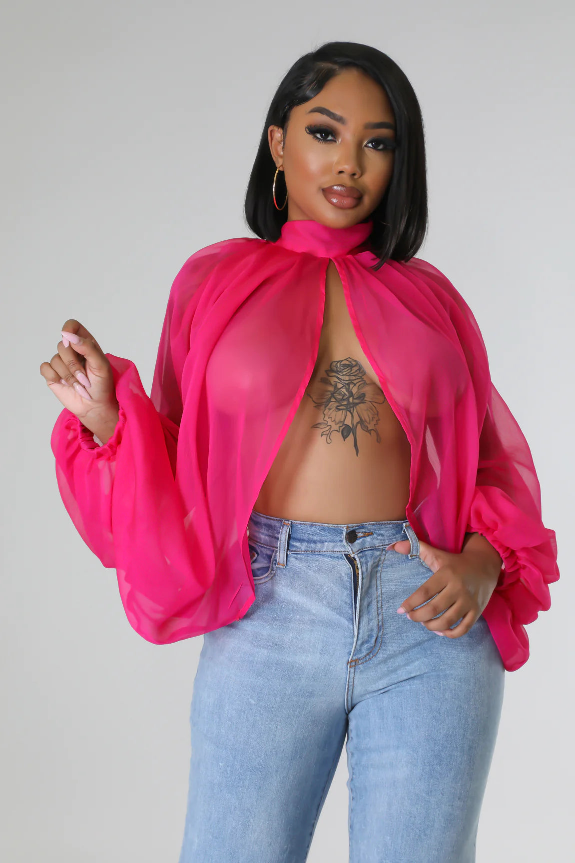 Go With The Flow Top Fuchsia - Ali’s Couture 
