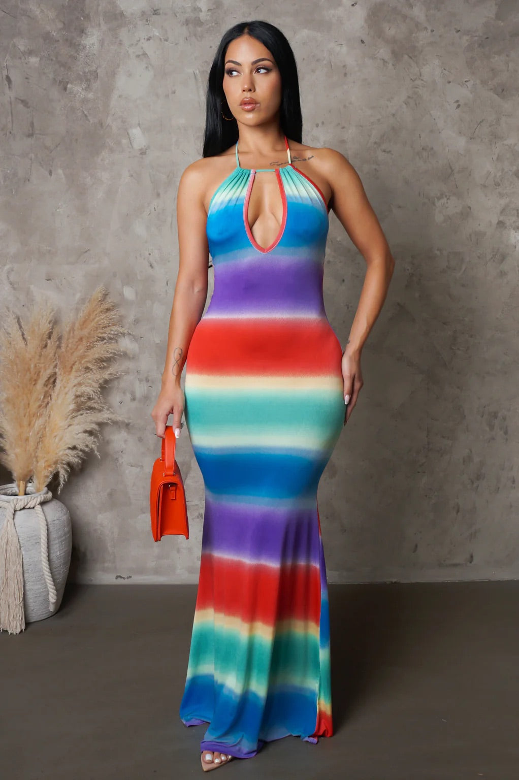 Cruel Summer Halter Tie Dye Maxi Dress Multicolor - Ali’s Couture 