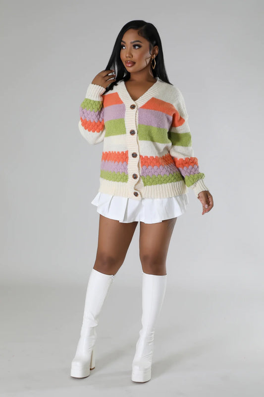 Spring Fair Knit Cardigan Multicolor - Ali’s Couture 