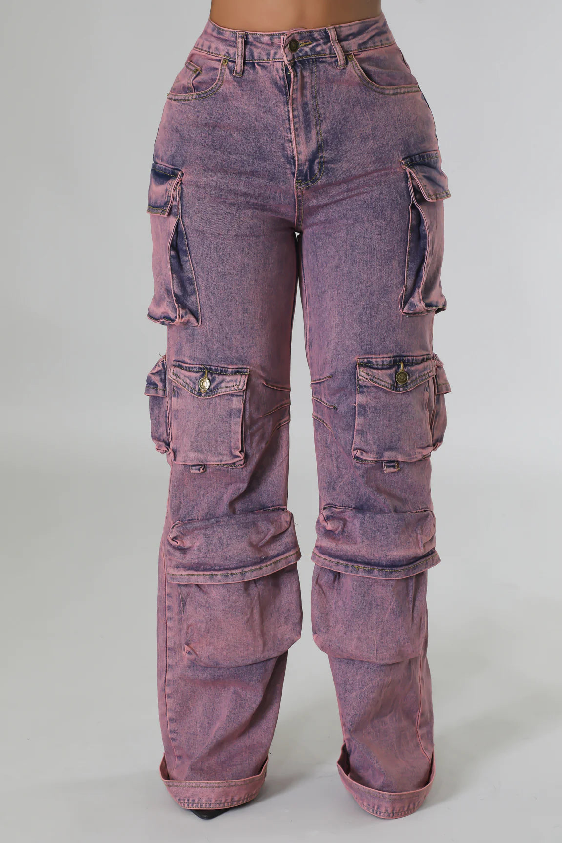 Rough Rider Cargo Jeans Lavender - Ali’s Couture 