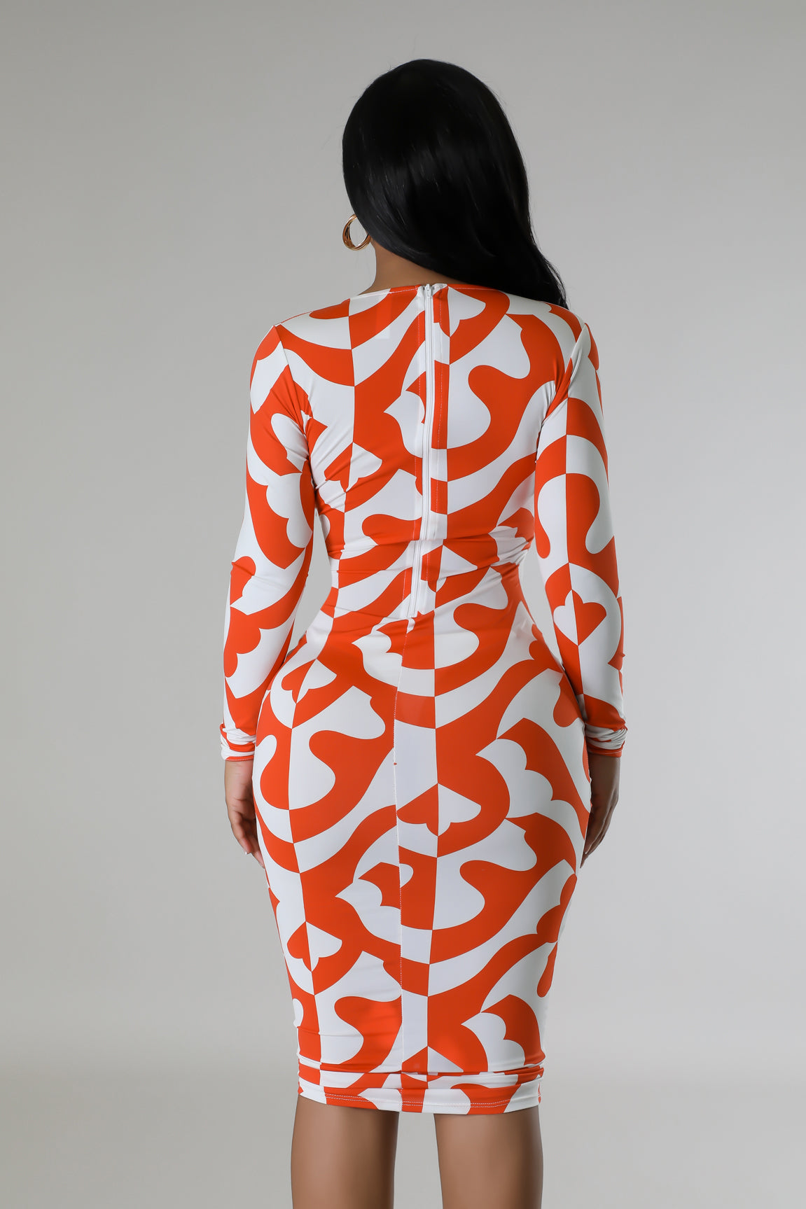 Damara Printed Midi Dress Multi Orange - Ali’s Couture 