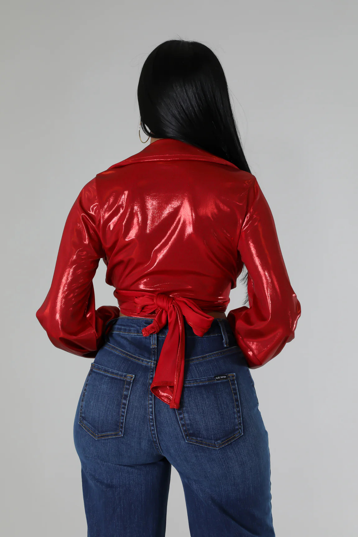 Frazia Wrap Crop Top Red - Ali’s Couture 