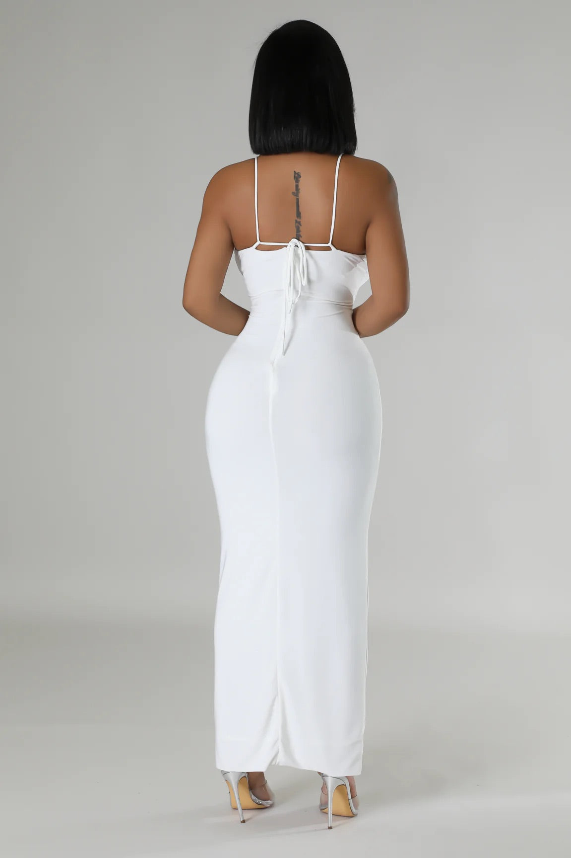 Asha Rose Midi Dress Off White - Ali’s Couture 