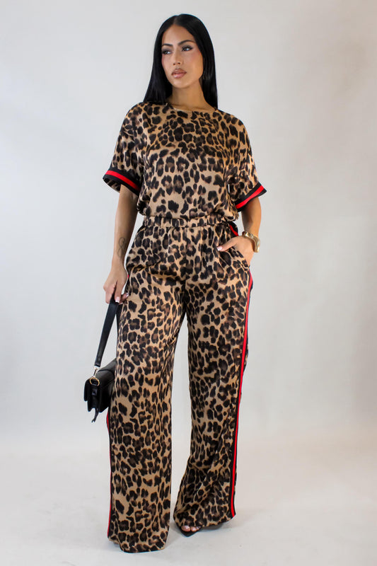 Safari Girl Leopard Print Pant Set