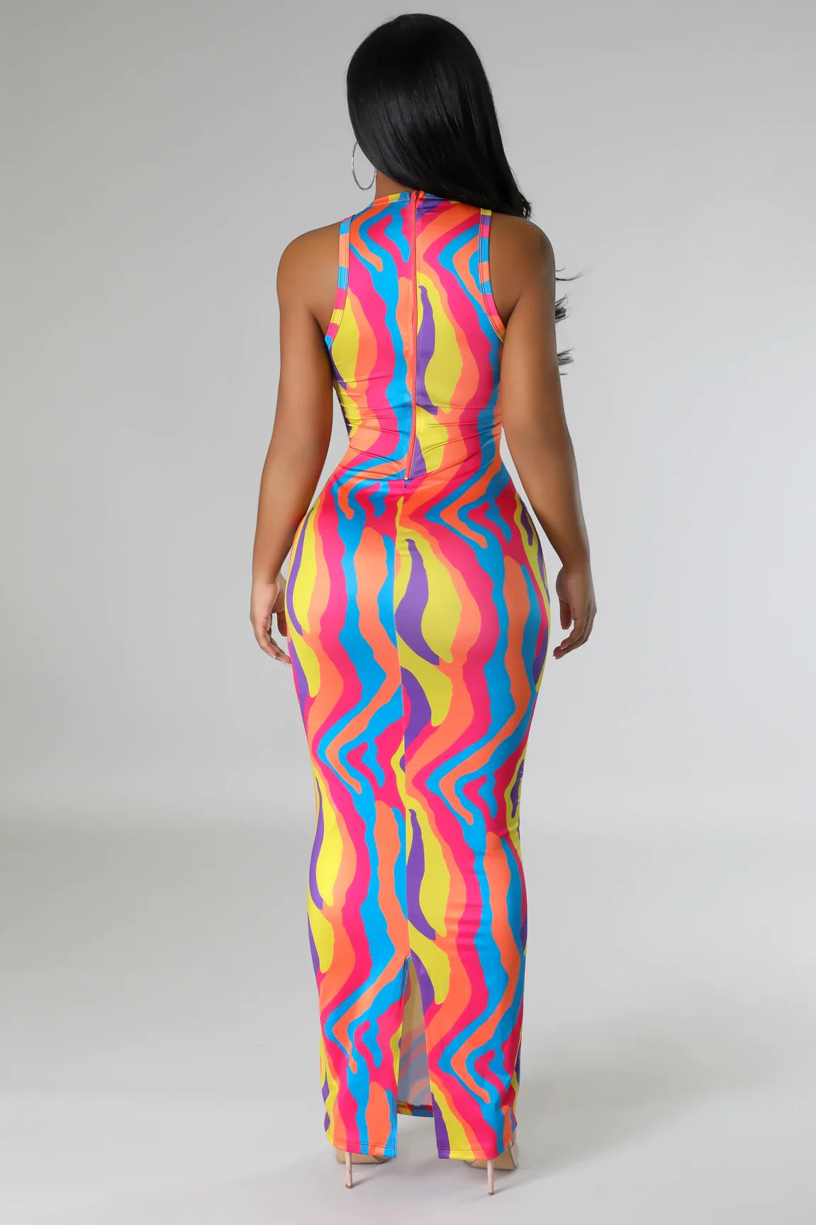 Summer On Fire Printed Midi Dress Multicolor - Ali’s Couture 