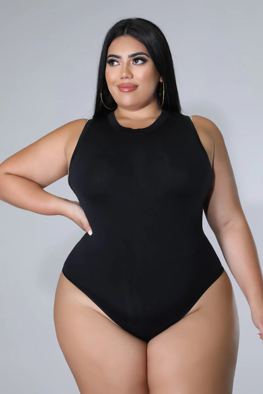 Basic Bodysuit Black (Curvy) - Ali’s Couture 