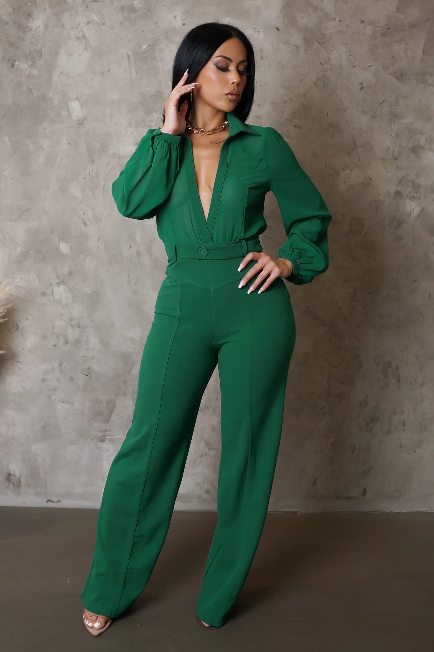 Darlena Jumpsuit Green - Ali’s Couture 