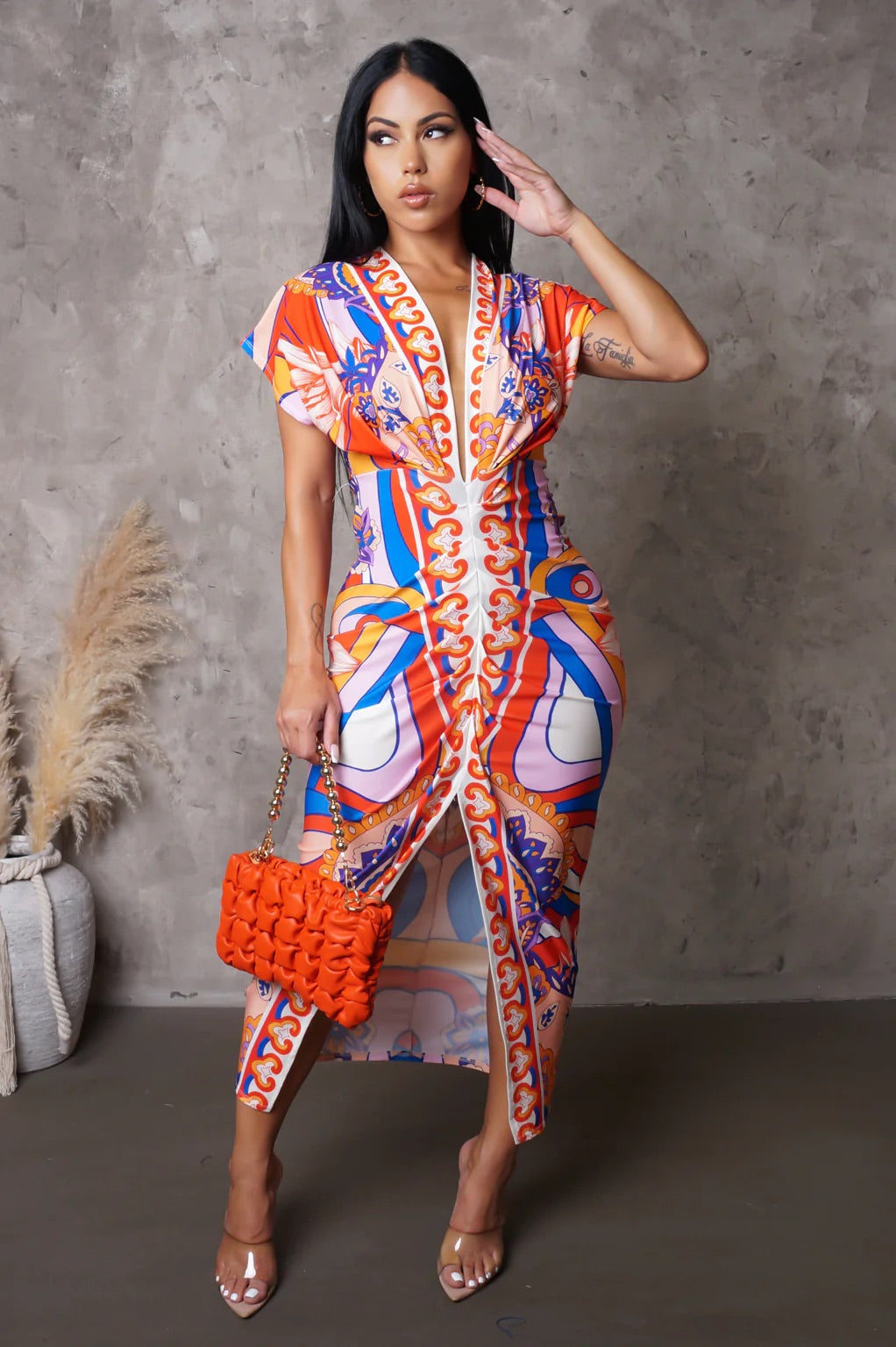 Poppin' Off Shoulder Handbag Orange - Ali’s Couture 