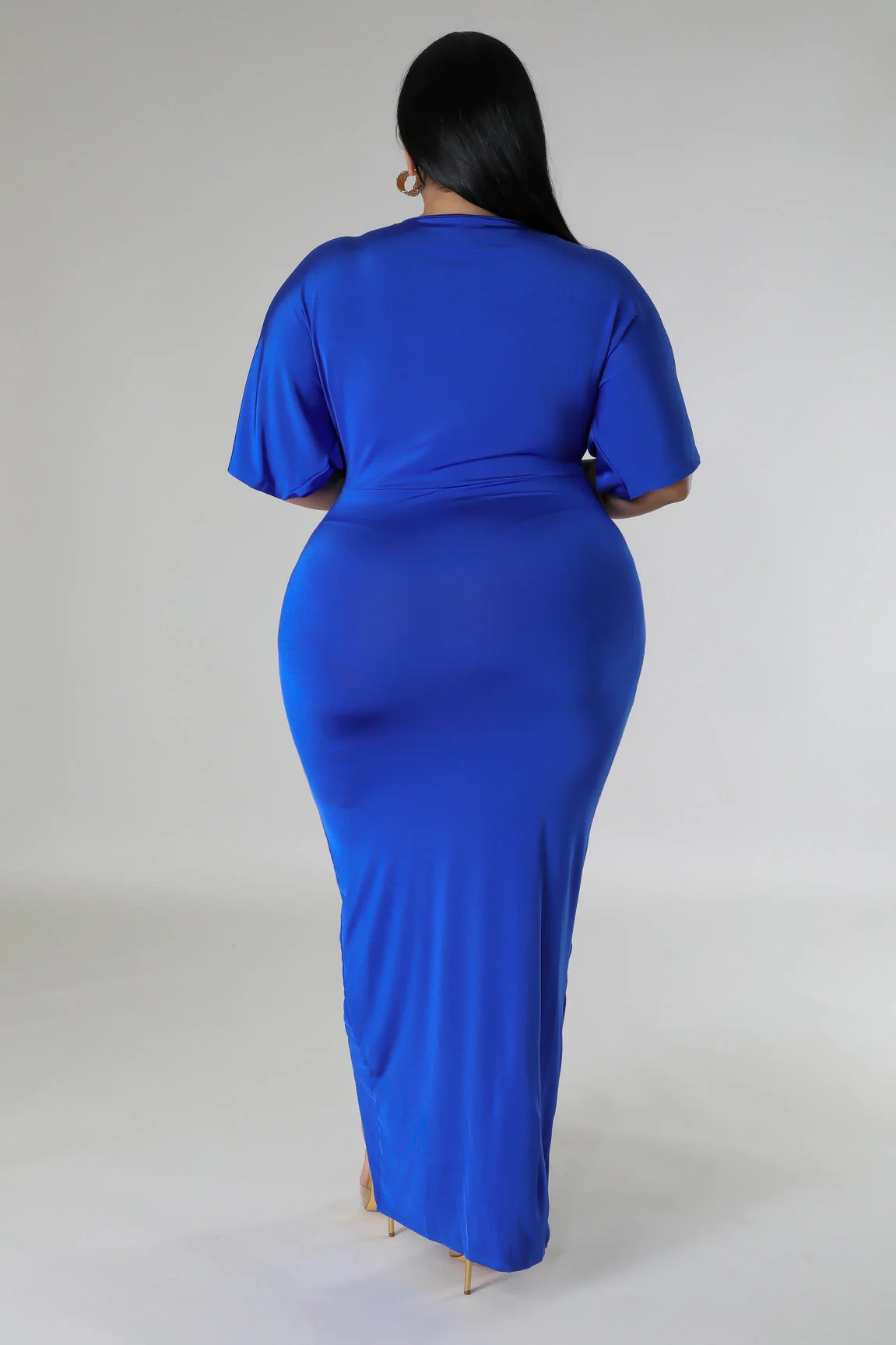 Casie Midi Dress Royal Blue (Curvy) - Ali’s Couture 
