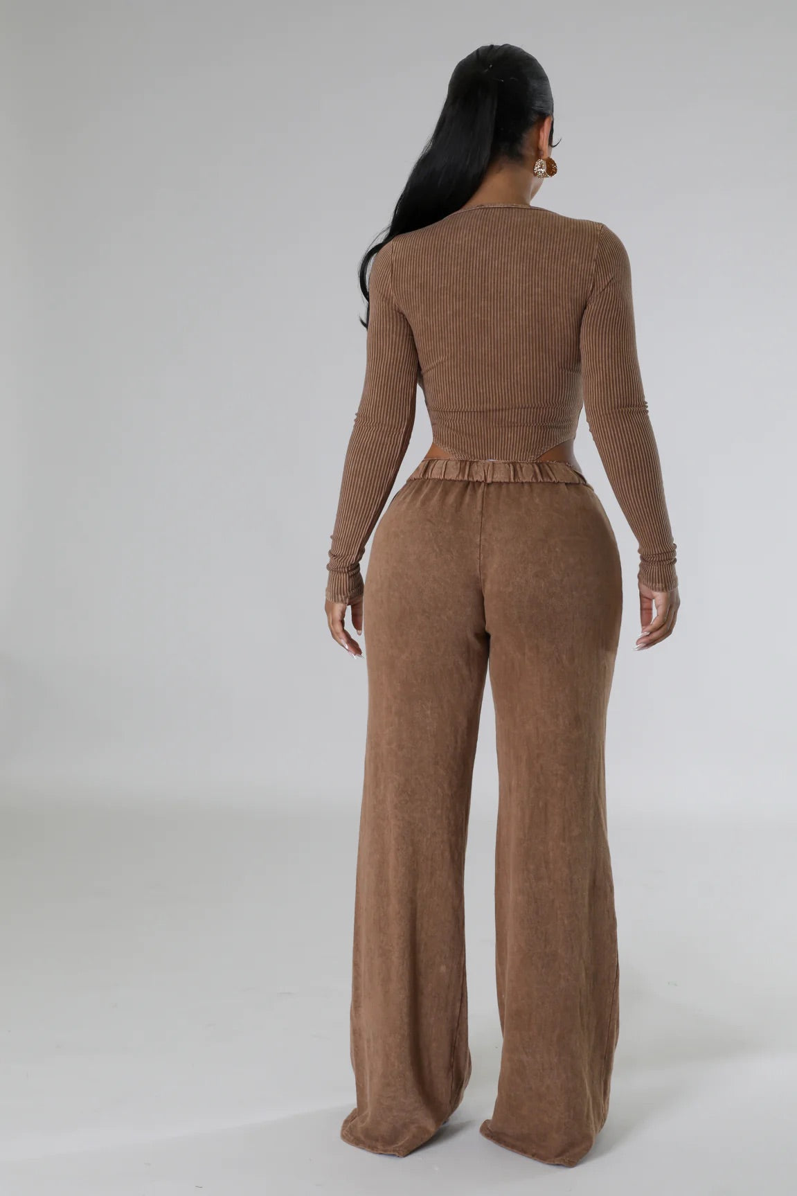 Leona Bodysuit Pant Set Espresso - Ali’s Couture 
