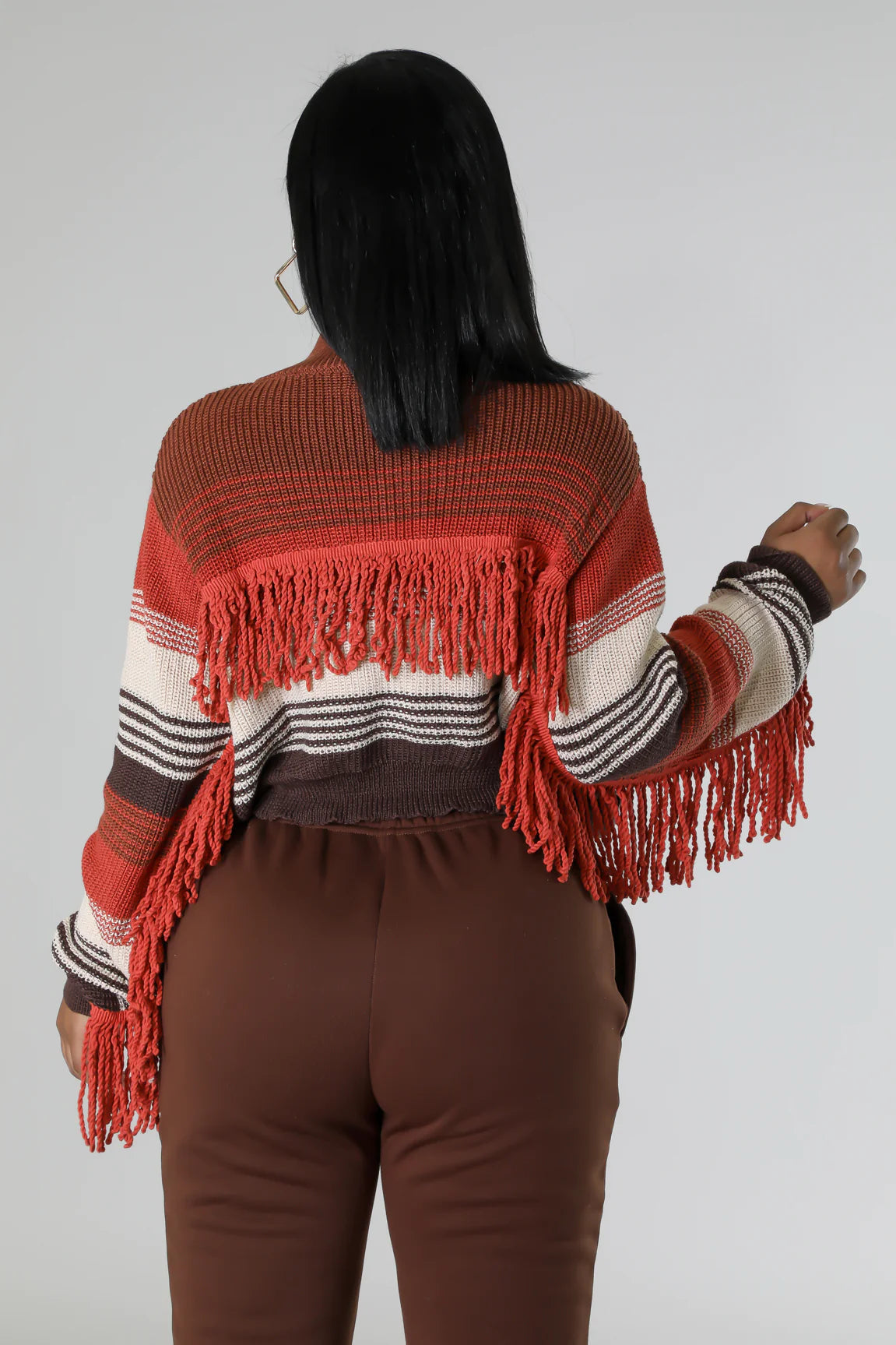 Savanna Fringe Jacket Multi Rust - Ali’s Couture 