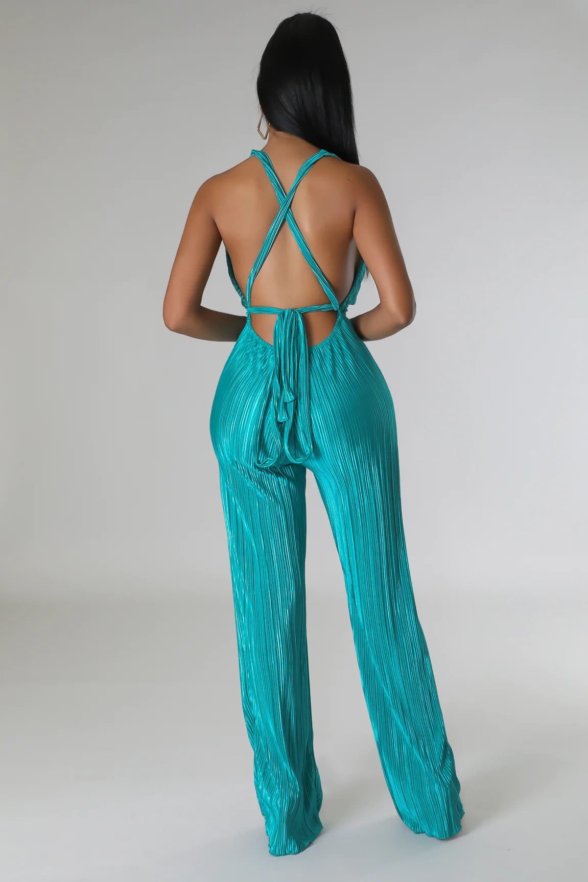 Run The World Plisse Jumpsuit Jade - Ali’s Couture 