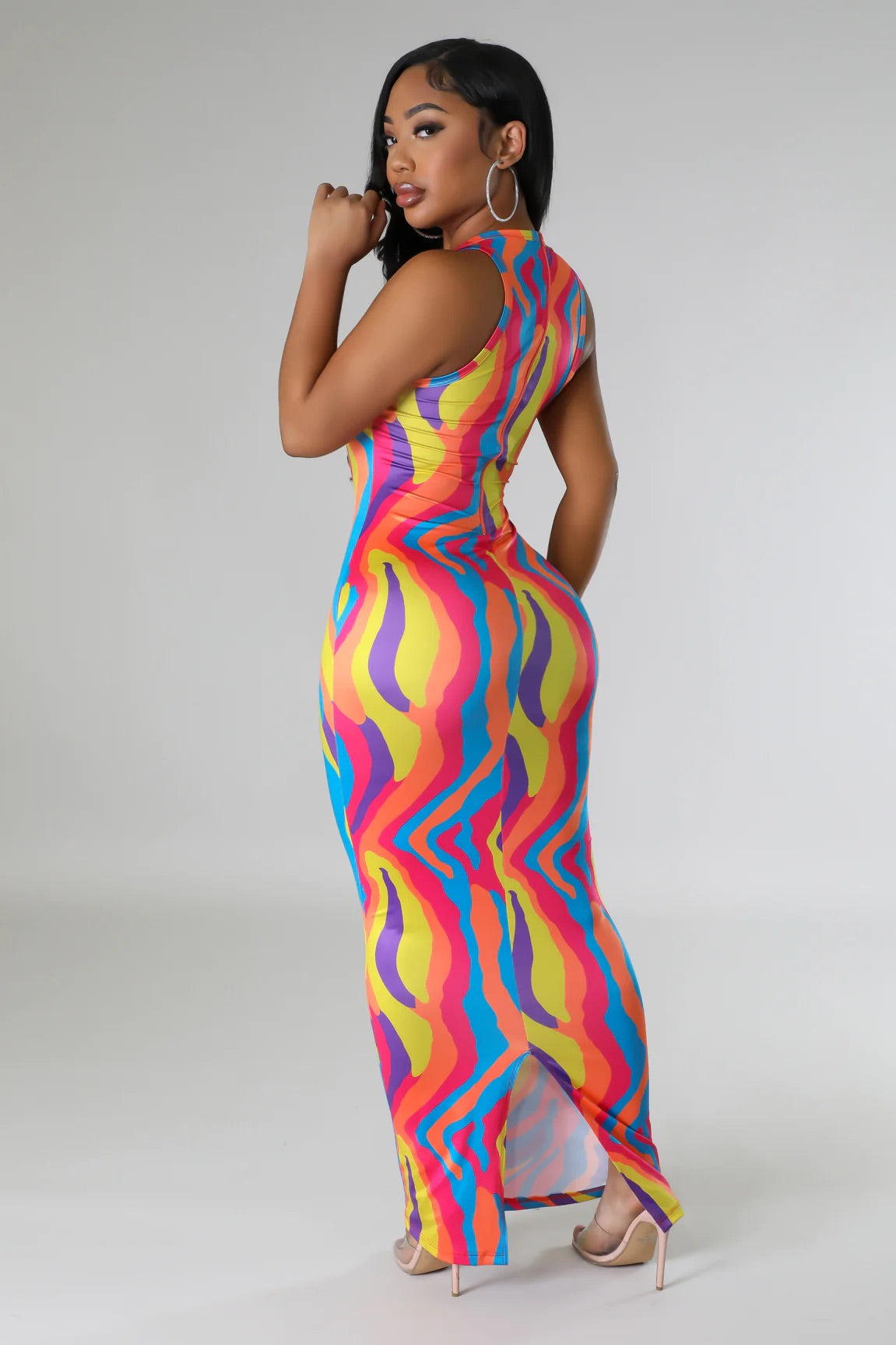 Summer On Fire Printed Midi Dress Multicolor - FINAL SALE - Ali’s Couture 