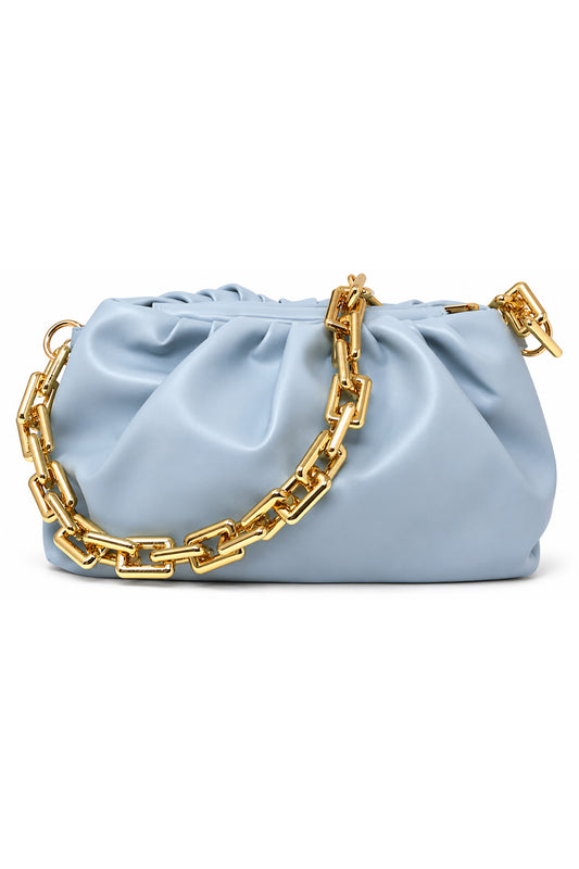 Classic Crossbody Pouch Handbag Baby Blue - Ali’s Couture