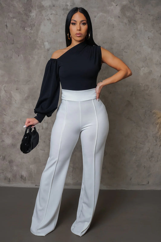 Xara High Waisted Pants White - Ali’s Couture 