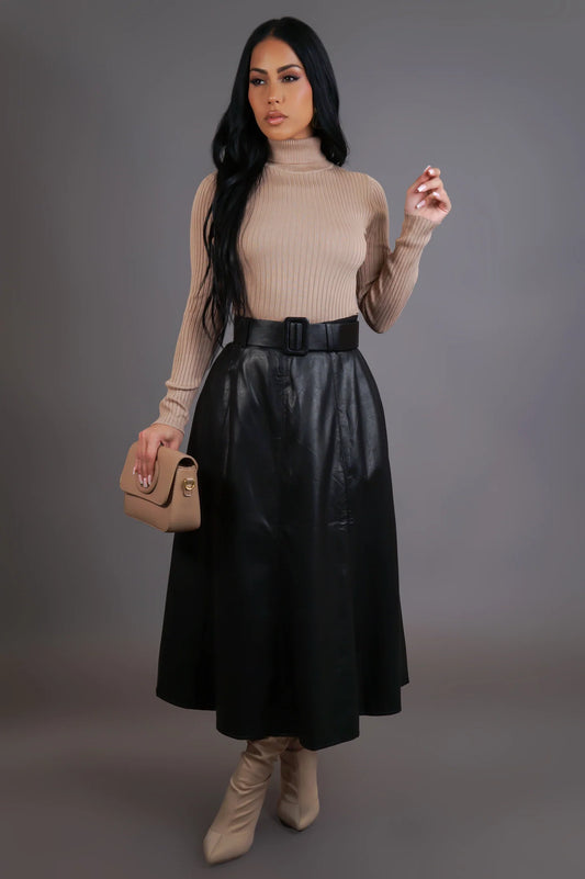 Shiloh Faux Leather Skirt Black - Ali’s Couture 