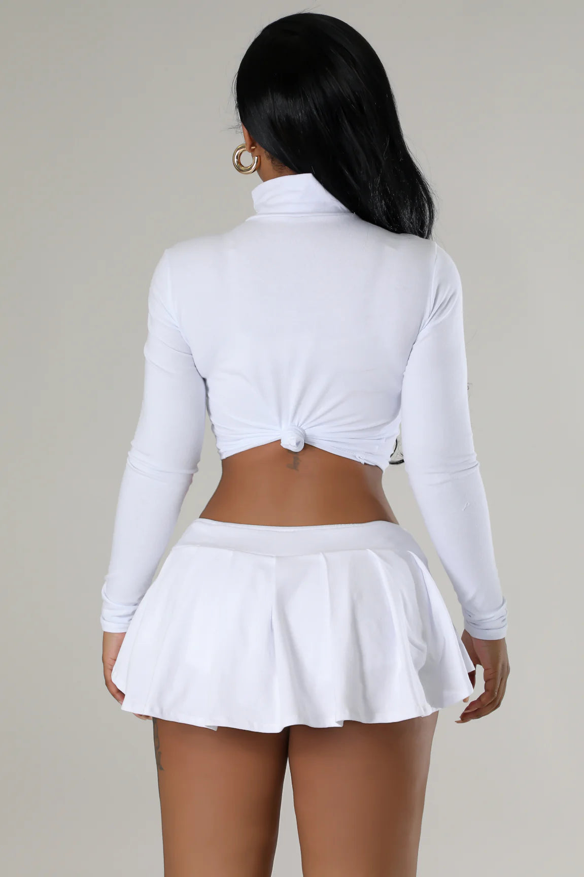 Varsity Tennis Mini Skirt White - Ali’s Couture 