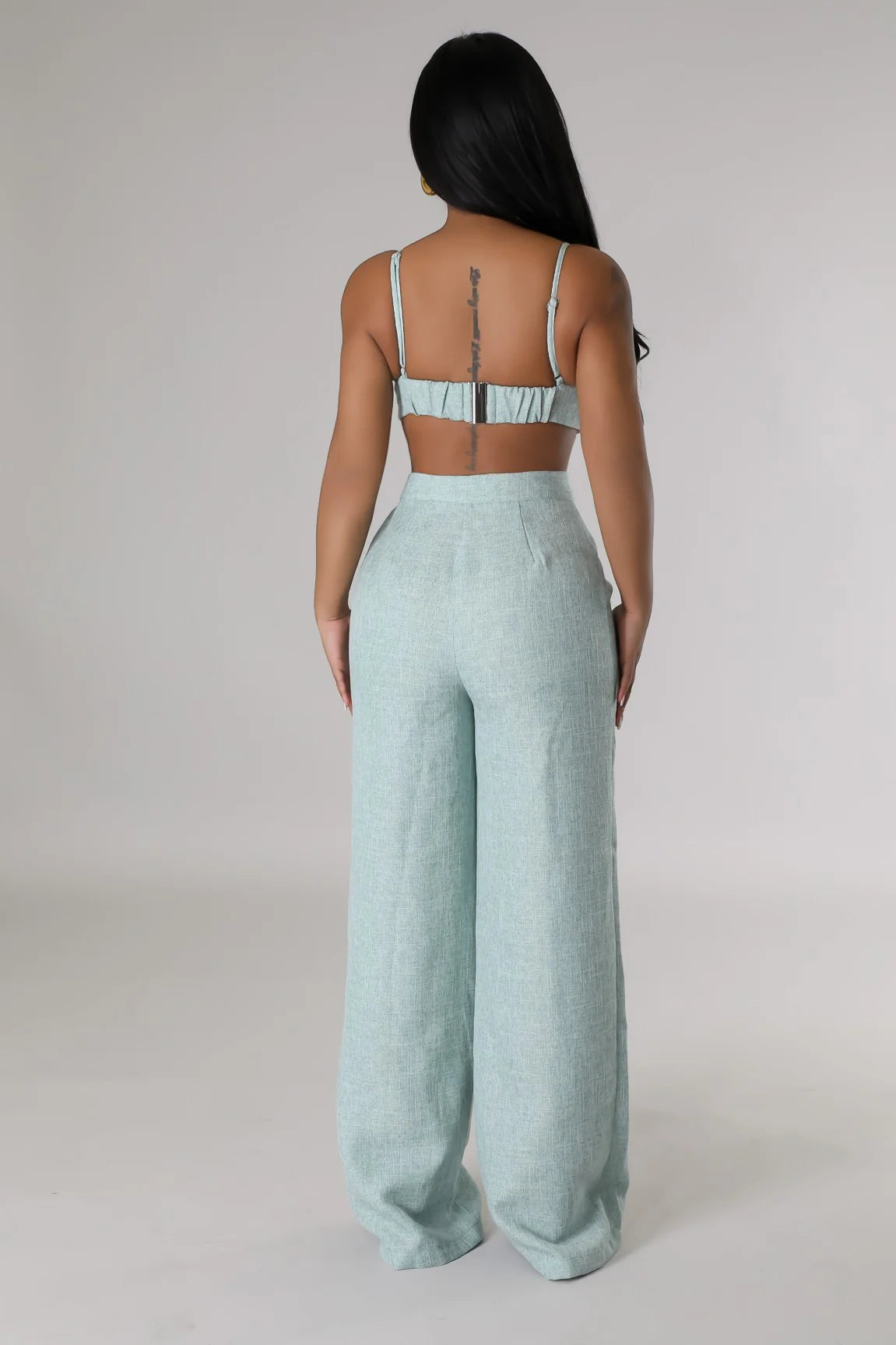 Summer Escape 3D Flower Pant Set Sage - Ali’s Couture