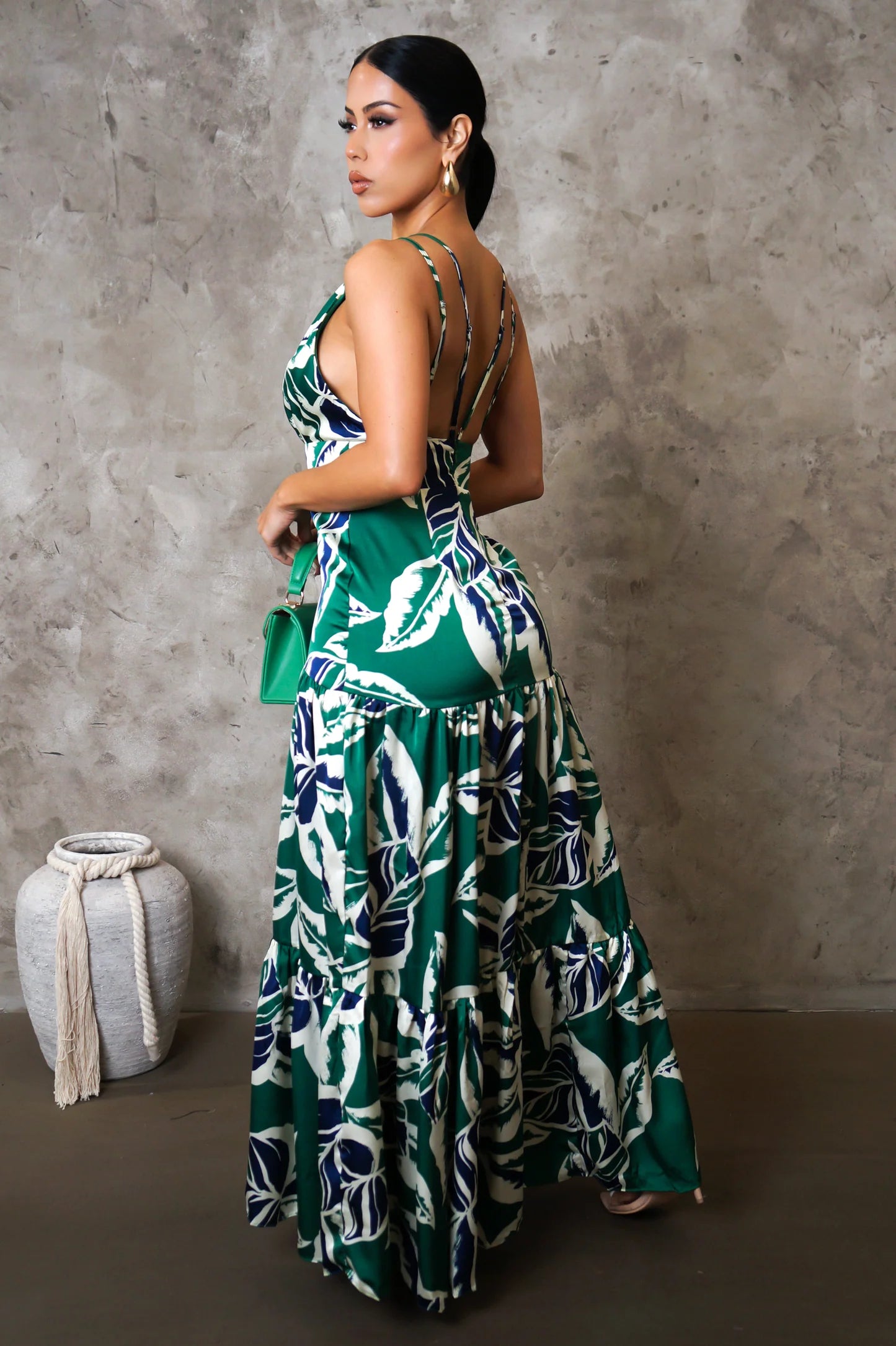 Catania Floral Midi Dress Multi Green - Ali’s Couture 